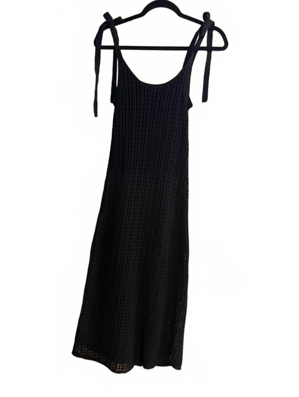 Zara Knotted Strap Knit Dress midi shoulder tie size xs